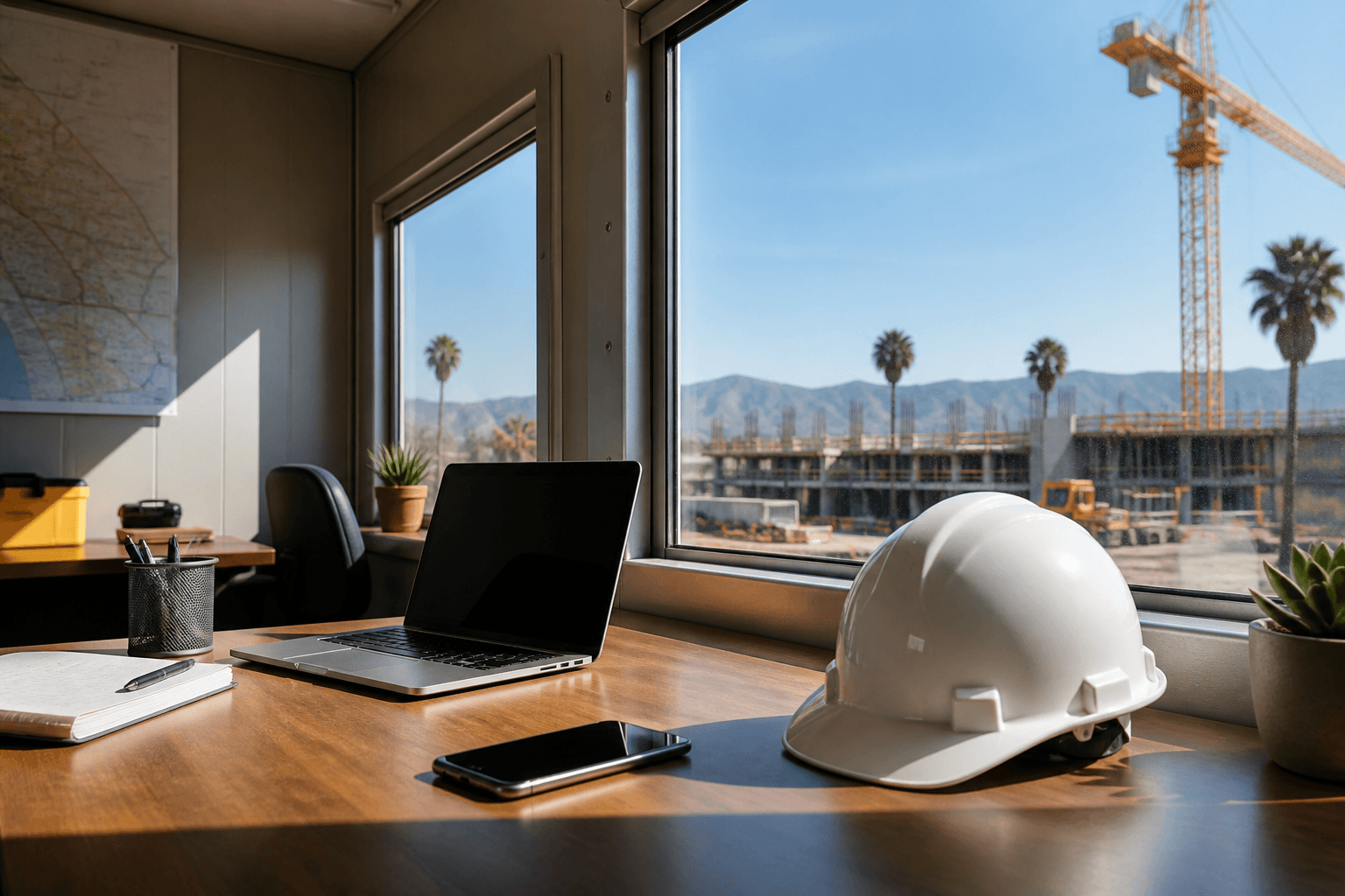 Office team at a construction company